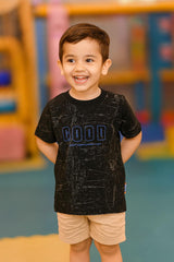 Boys' Casual Black Graphic T-Shirt (IKTSBOYS-14)