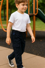 Boys' Navy Cargo Pants  – Casual Outdoor Wear (IKGMC-05)