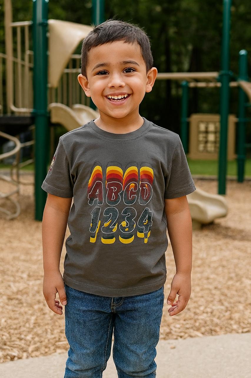 Boys' Retro Alphabet & Numbers Graphic Tee (IKTSBOYS-05)