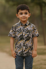 Boys’ Urban Style Printed Short Sleeve Shirt (IKTSBU-03)
