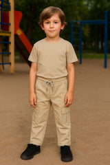 Comfort Fit Cargo Jogger Pants for Kids (IKGMC-01)