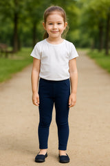 Kids Premium Cotton Stretch Tights – Navy Blue (IKSGT-02)