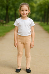 Kids Premium Cotton Stretch Tights – Beige (IKSGT-01)