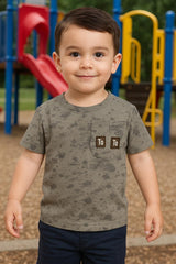 Toddler Boy’s Camouflage-Inspired T-Shirt with Pocket (IKTSBOYS-09)